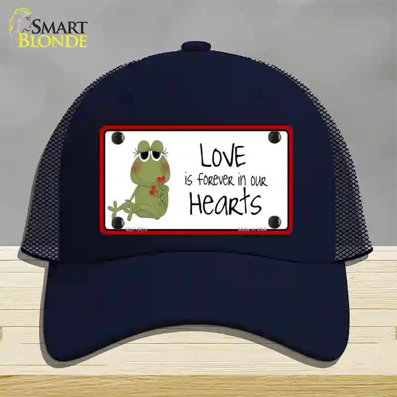 Love In Our Hearts Frog Novelty License Plate Hat Mesh / Navy