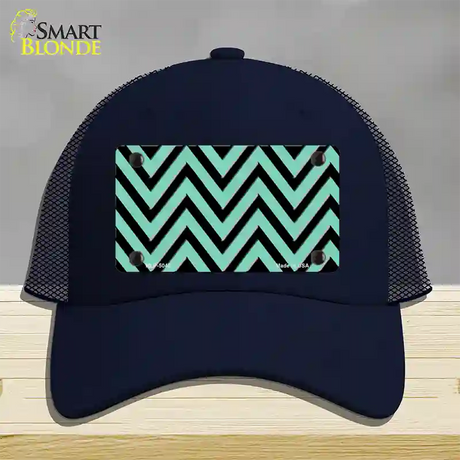 Mint Black Chevron Novelty License Plate Hat Mesh / Navy