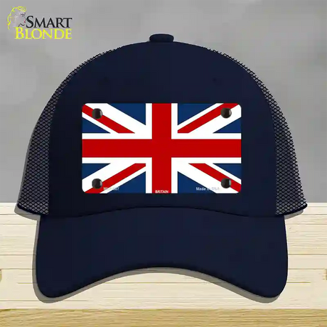 Britain Flag Novelty License Plate Hat Mesh / Navy