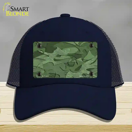 Green Camouflage Novelty License Plate Hat Mesh / Navy