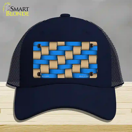 Weave Blue & Tan Novelty License Plate Hat Mesh / Navy