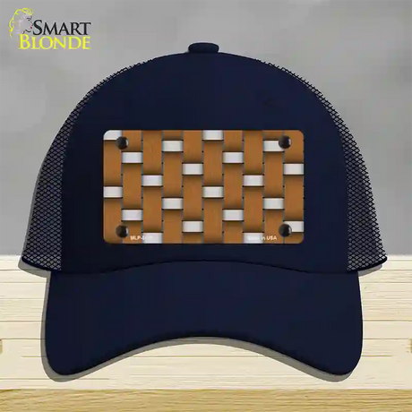 Weave Brown & Gray Novelty License Plate Hat Mesh / Navy