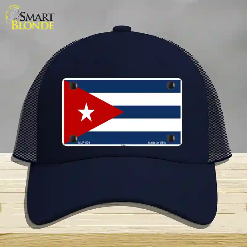 Cuba Flag Novelty License Plate Hat Mesh / Navy