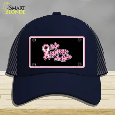 Help Support The Fight Novelty License Plate Hat Mesh / Navy