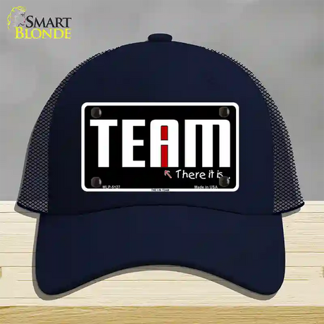 I In Team Novelty License Plate Hat Mesh / Navy