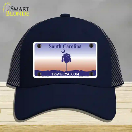 South Carolina Blank Novelty License Plate Hat Mesh / Navy