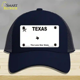 Texas White Blank Novelty License Plate Hat Mesh / Navy