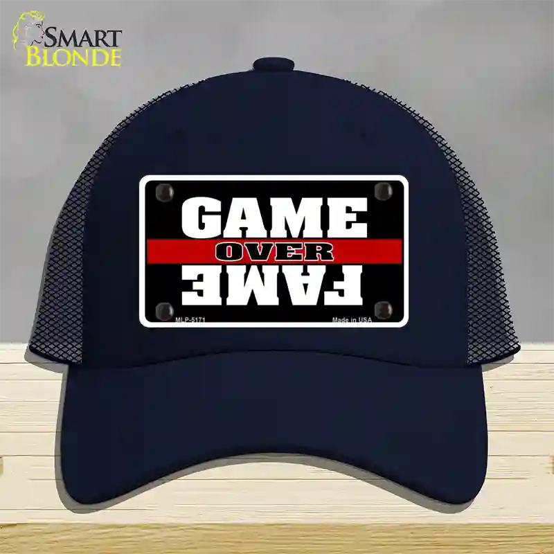 Game Over Fame Novelty License Plate Hat Mesh / Navy