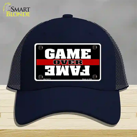 Game Over Fame Novelty License Plate Hat Mesh / Navy