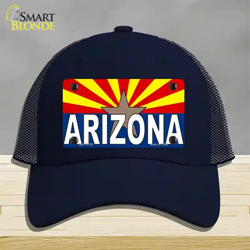 Arizona Flag White Arizona Novelty License Plate Hat Sign Mesh / Navy