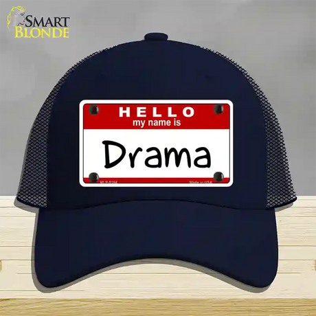 My Name Is Drama Novelty License Plate Hat Mesh / Navy