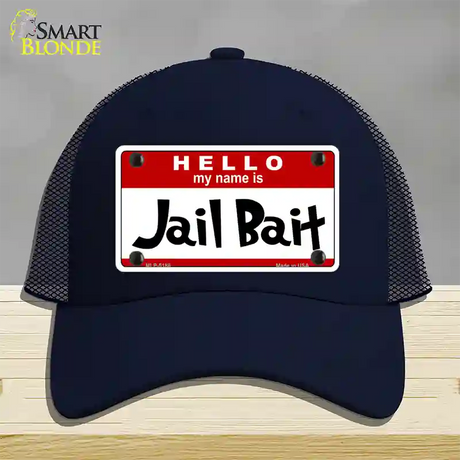 Jail Bait Novelty License Plate Hat Mesh / Navy