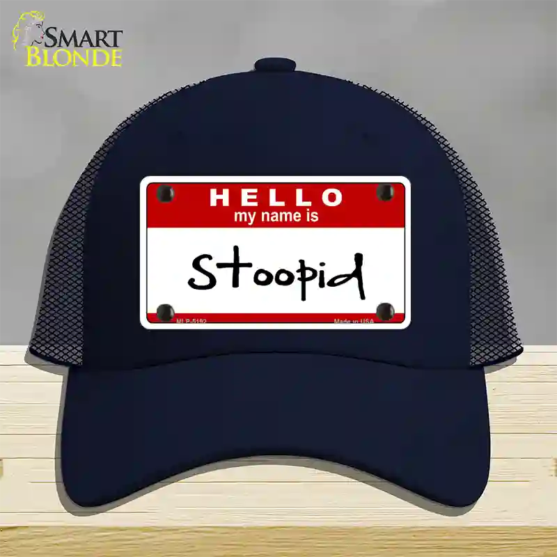 Stoopid Novelty License Plate Hat Mesh / Navy