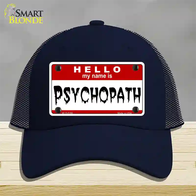 Psychopath Novelty License Plate Hat Mesh / Navy