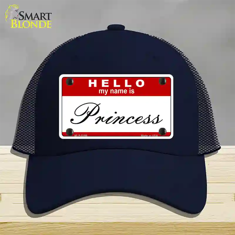 My Name Is Princess Novelty License Plate Hat Mesh / Navy