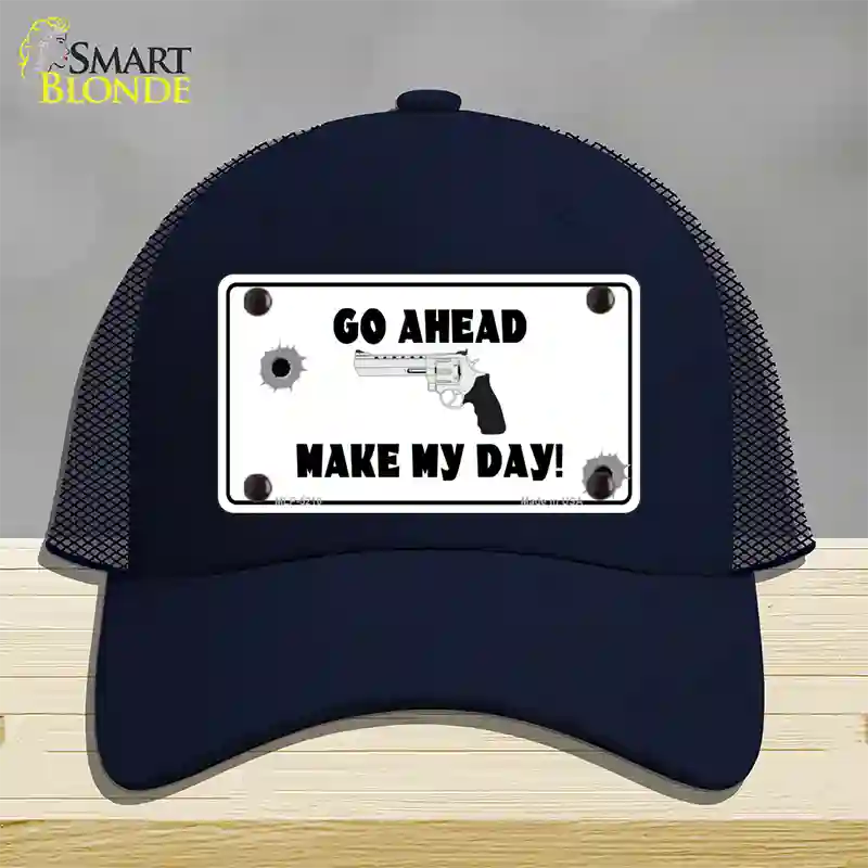 Go Ahead Make My Day Novelty License Plate Hat Mesh / Navy