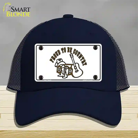 Proud to Be Country Novelty License Plate Hat Mesh / Navy