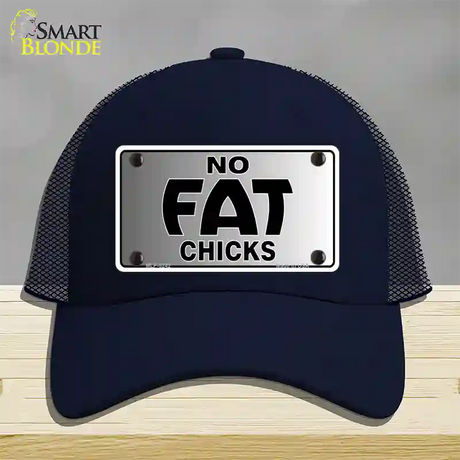 No Fat Chicks Novelty License Plate Hat Mesh / Navy