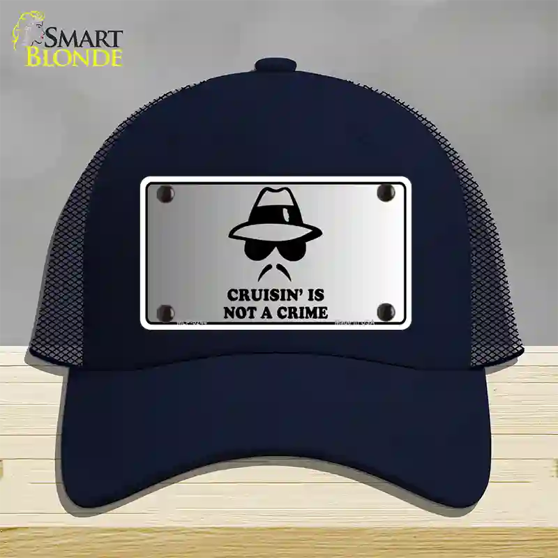 Cruisin Is Not A Crime Novelty License Plate Hat Mesh / Navy