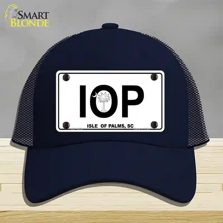 IOP Isle of Palms Novelty License Plate Hat Mesh / Navy