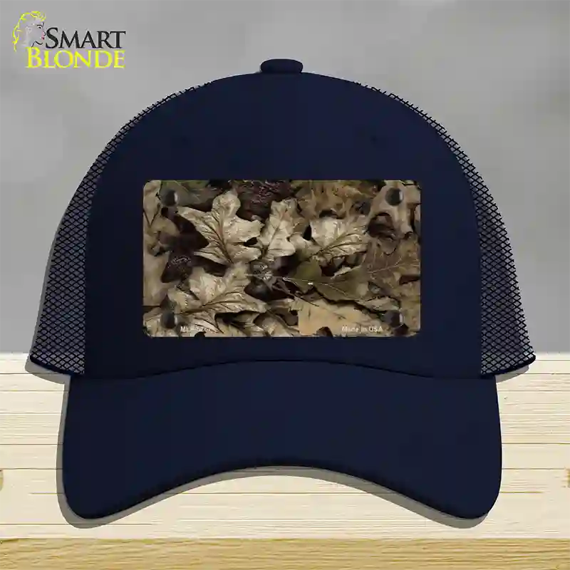 Fallen Leaves Camouflage Novelty License Plate Hat Mesh / Navy