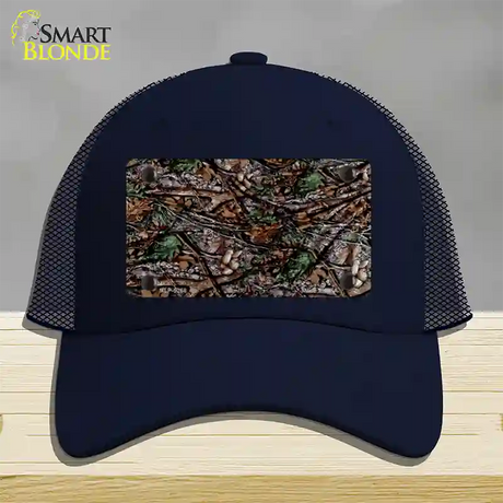 Branches Camouflage Novelty License Plate Hat Mesh / Navy