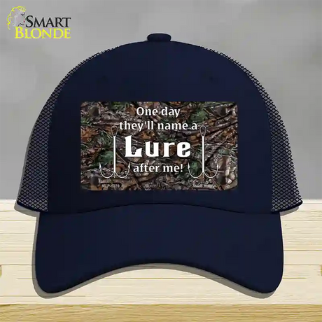 Name A Lure After Me Novelty License Plate Hat Mesh / Navy