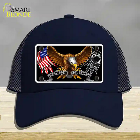 POW MIA All Gave Some Some Gave All Novelty License Plate Hat Mesh / Navy