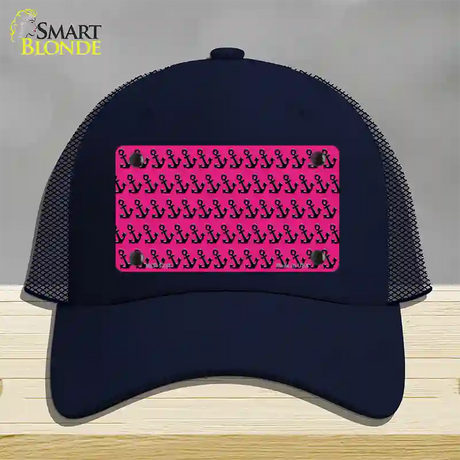 Pink Black Anchor Novelty License Plate Hat Mesh / Navy