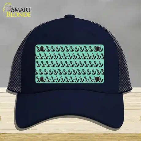 Mint Black Anchor Novelty License Plate Hat Mesh / Navy