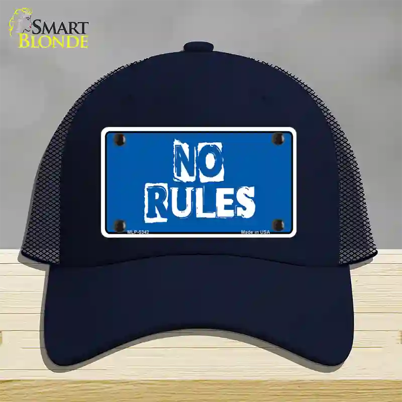 No Rules Novelty License Plate Hat Mesh / Navy