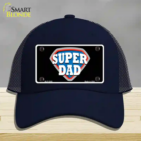 Super Dad Novelty License Plate Hat Mesh / Navy