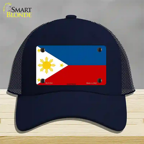 Philippines Flag Novelty License Plate Hat Mesh / Navy