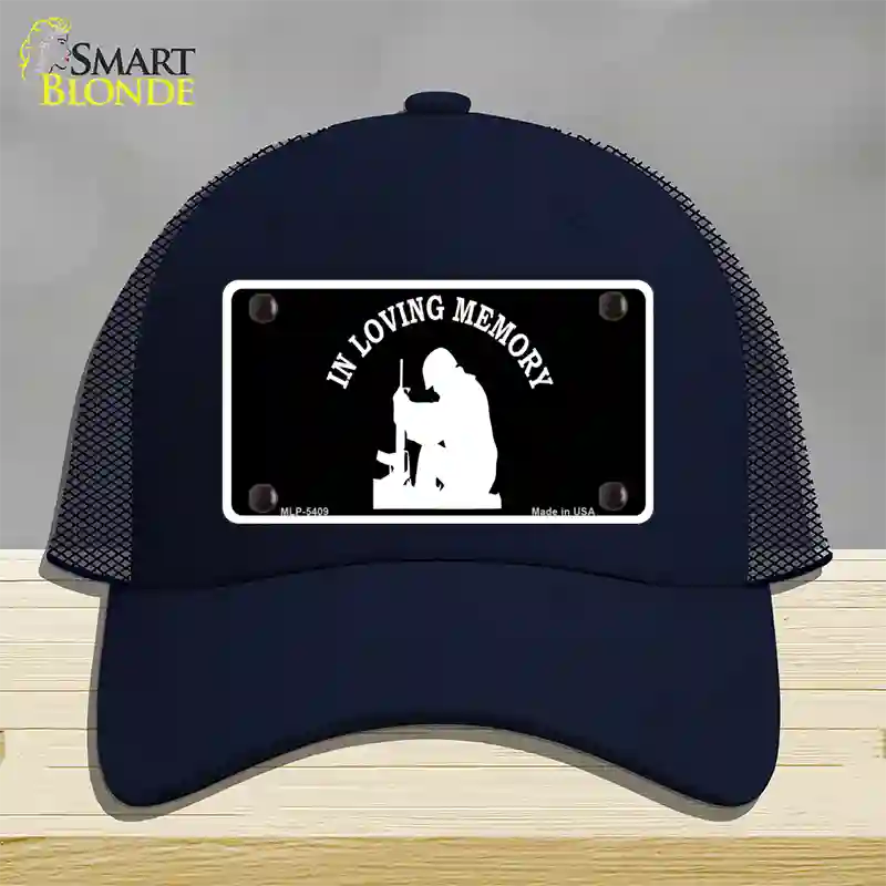 In Loving Memory Sitting Novelty License Plate Hat Mesh / Navy