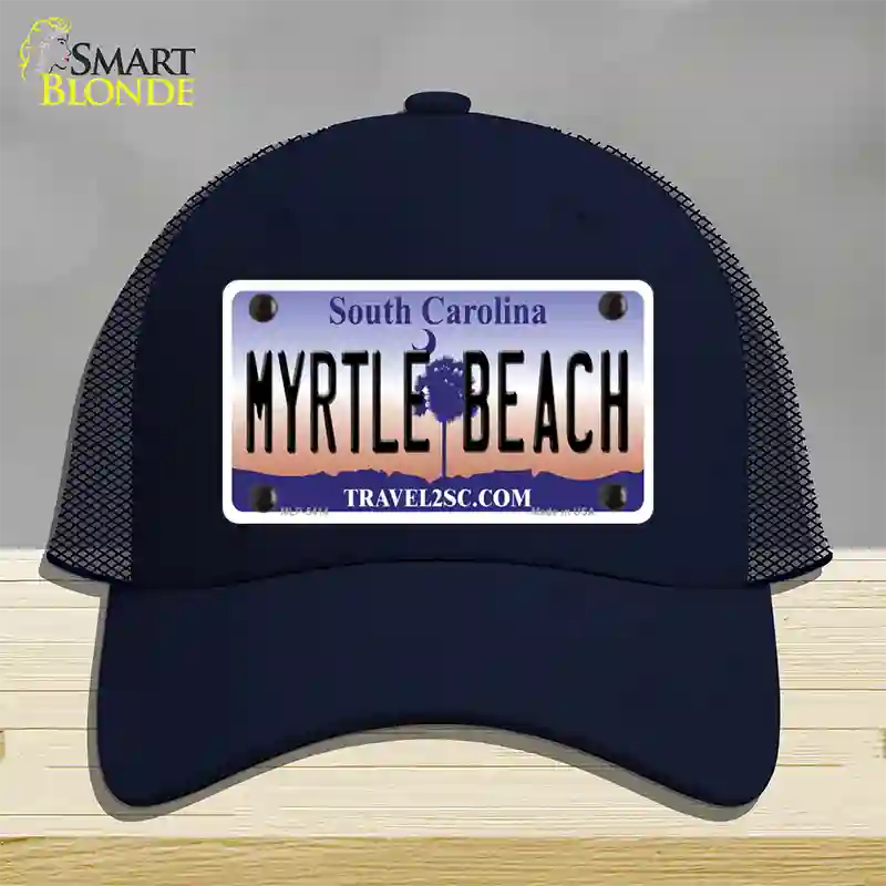 Myrtle Beach South Carolina Novelty License Plate Hat Mesh / Navy