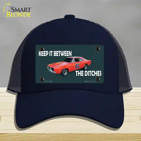 Between The Ditches Novelty License Plate Hat Mesh / Navy