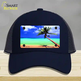 Ocean Sunrise Novelty License Plate Hat Mesh / Navy