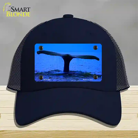 Whale Tail Novelty License Plate Hat Mesh / Navy