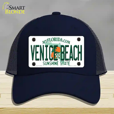 Venice Beach Florida Novelty License Plate Hat Mesh / Navy