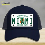 Miami Florida Novelty License Plate Hat Mesh / Navy