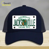 Jacksonville Florida Novelty License Plate Hat Mesh / Navy