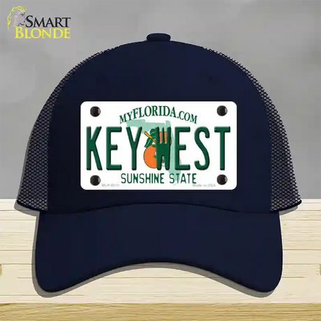 Key West Florida Novelty License Plate Hat Mesh / Navy