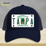 Tampa Florida Novelty License Plate Hat Mesh / Navy