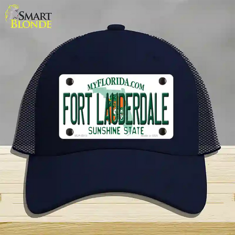 Fort Lauderdale Florida Novelty License Plate Hat Mesh / Navy