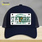 St Petersburg Florida Novelty License Plate Hat Mesh / Navy