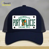 Port St Lucie Florida Novelty License Plate Hat Mesh / Navy