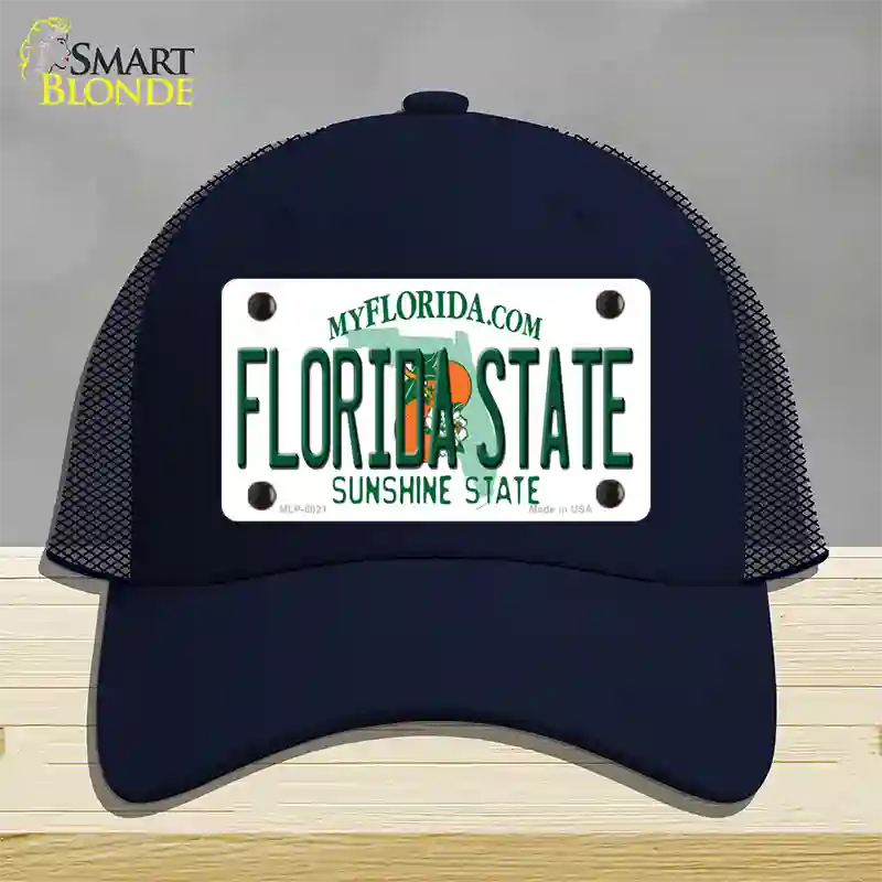 Florida State Univ Novelty License Plate Hat Mesh / Navy