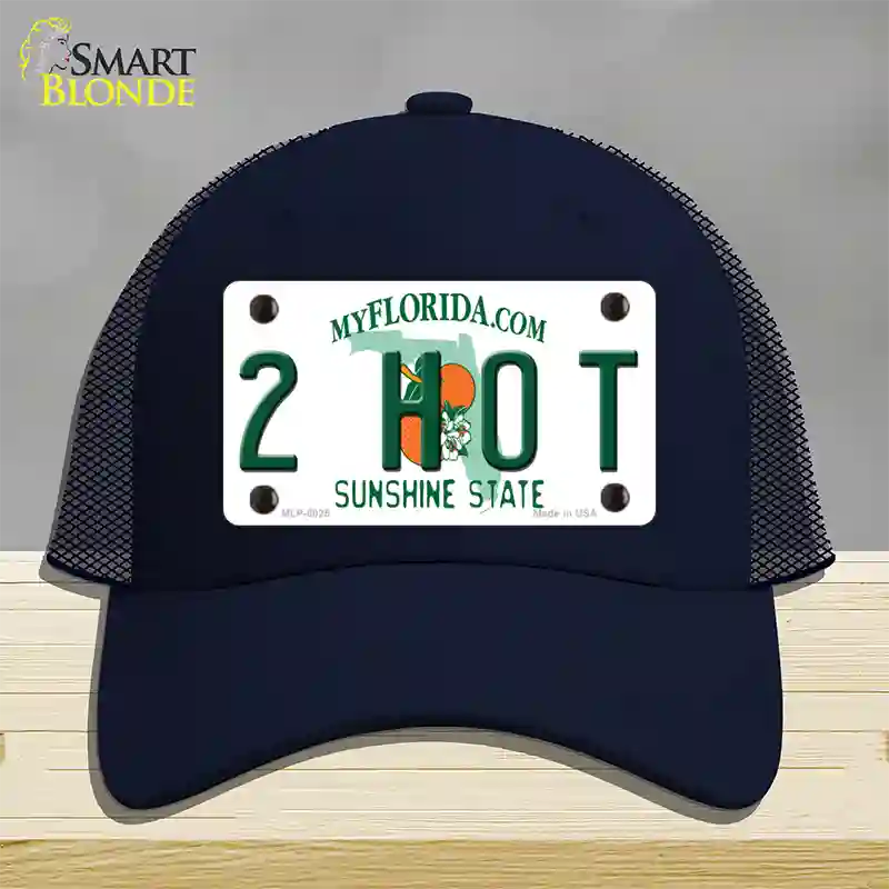 2 Hot Florida Novelty License Plate Hat Mesh / Navy