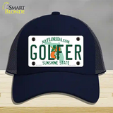 Golfer Florida Novelty License Plate Hat Mesh / Navy