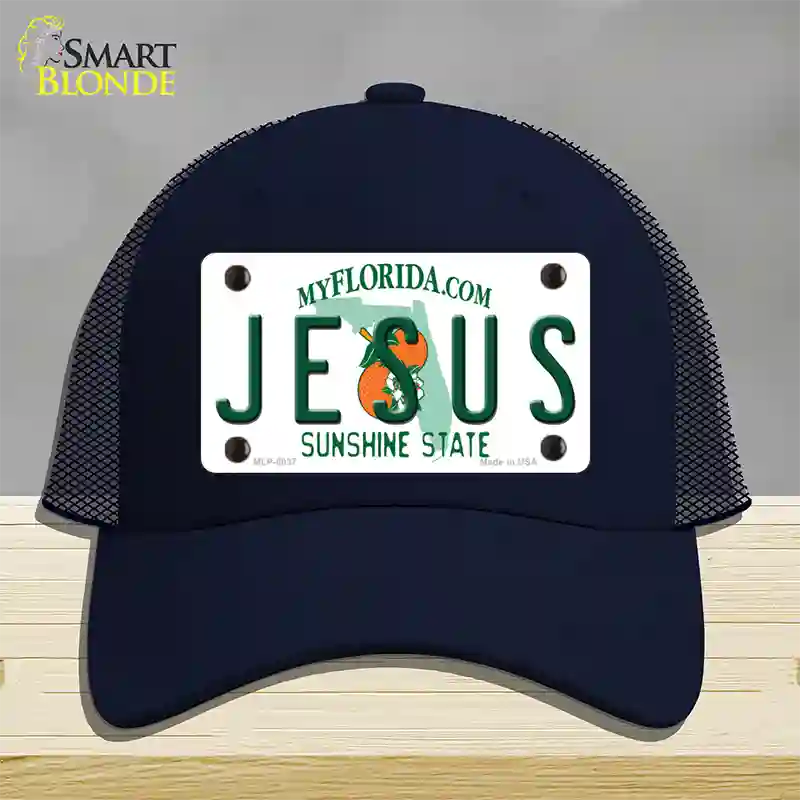 Jesus Florida Novelty License Plate Hat Mesh / Navy